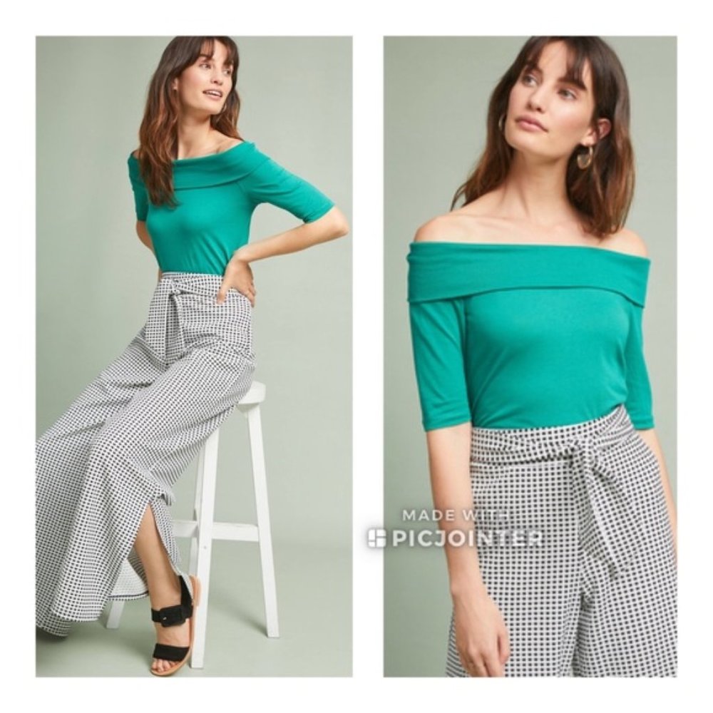 NWT Patchett Off-the-Shoulder Top Holly Green XS